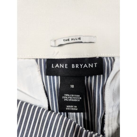 Lane Bryant The Allie Crop Pants Womnes Size 18 Blue Stripped Stretch NEW NWT - Picture 4 of 13